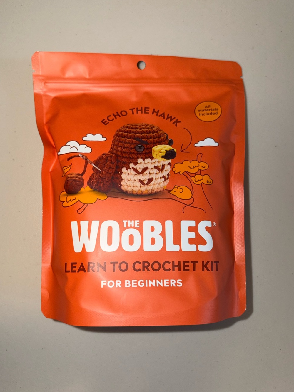 Woobles Echo the Hawk crochet kit
